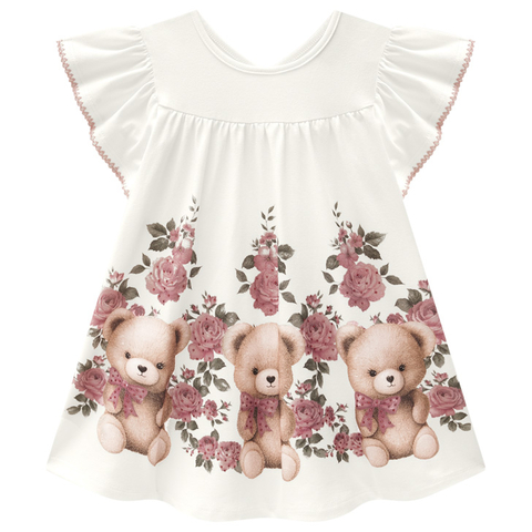 Vestido Infantil Menina Ursinhos Milon