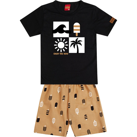 Conjunto Infantil Menino em Algodão Kyly Preto