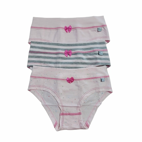 KIT CALCINHA JUVENIL COTTON / KIT ROSA