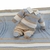 Saída de Maternidade Beth Baby Em Tricô e Malha Azul/Bege/Branco