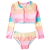 Top Com Calcinha Praia Uni Rosa Elastano Kids Proteção uv 50+