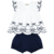 Conjunto Feminino Branco e Marinho