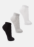 Meia Puket Cano Curto Branca/Preta/Cinza 3 Pares