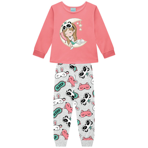Pijama Kyly Feminino Meia Estação Menina na Lua