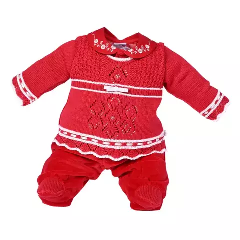 Macacão Feminino Tricô Beth Bebe Vermelha Em Suedine