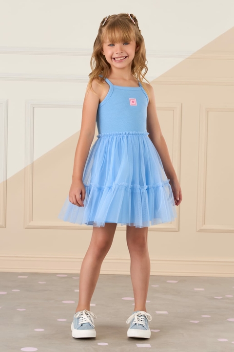 Vestido Mon Sucre Azul Tule