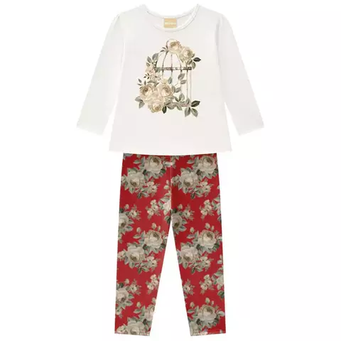 Conjunto Milon Meia Estção Feminino Vermelho Rubi