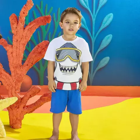 Pijama Infantil Menino Tubarão Kyly Azul