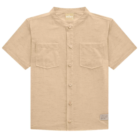 Camisa Masculina Milon Amendoa Gola Padre