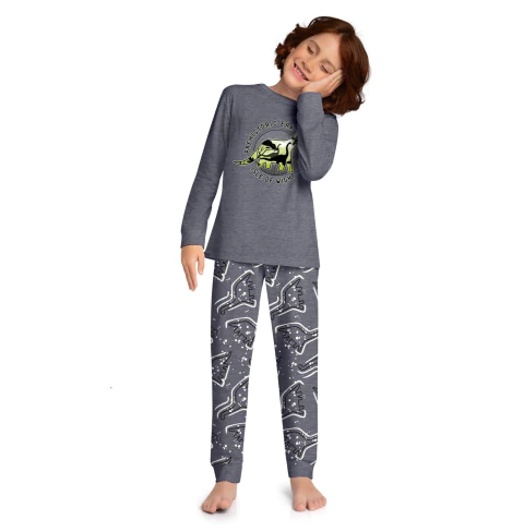 Pijama Kyly Brilha No Escuro Dino Grafite