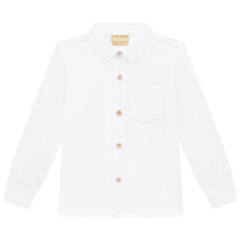 Camisa Masculina Branca Milon