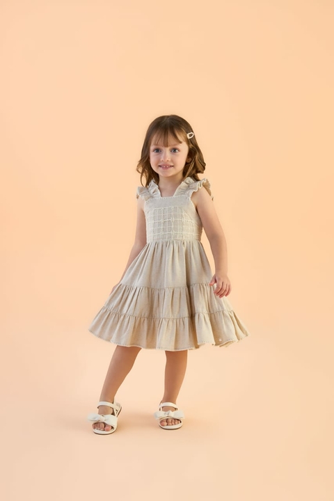 Vestido Petit Cherie Celebration Renda e Linho