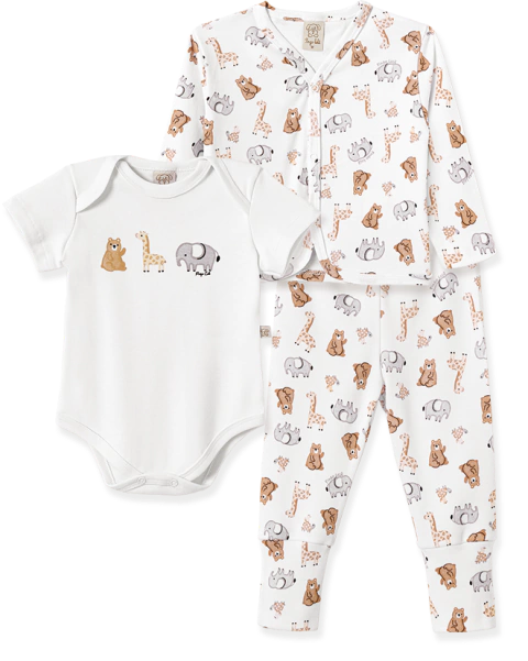 Kit Trio Pingo Lele Safari Em Suedine Unisex