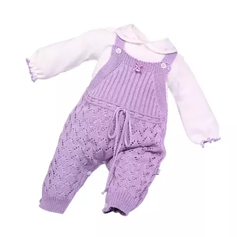 Jardineira Feminina Com Body Beth Bebe Lílas