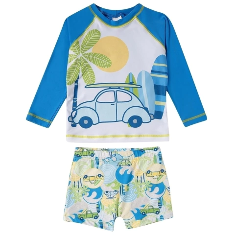conjunto praia ondas surf elastano kids proteção uv50+ tip top