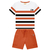 Conjunto Milon Maculino Listrado Laranja