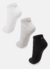 Meia Puket Cano Curto Branca/Preta/Cinza 3 Pares - comprar online