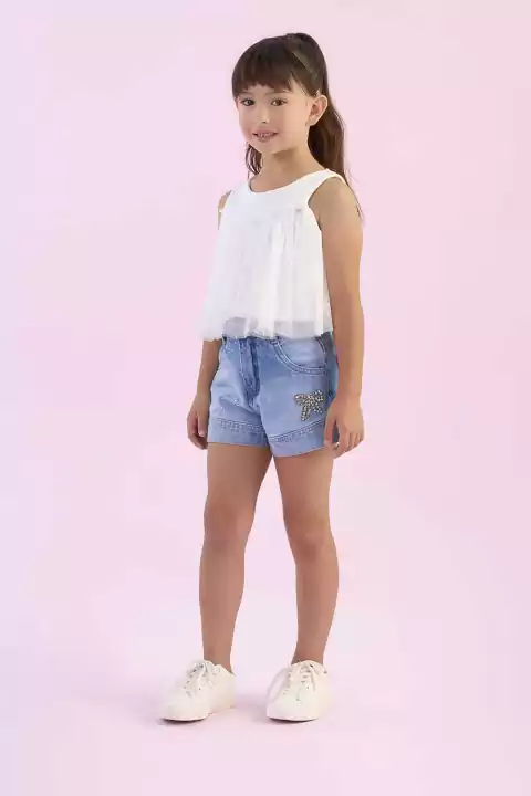 Conjunto Petit Cherie Com Shorts Jeans