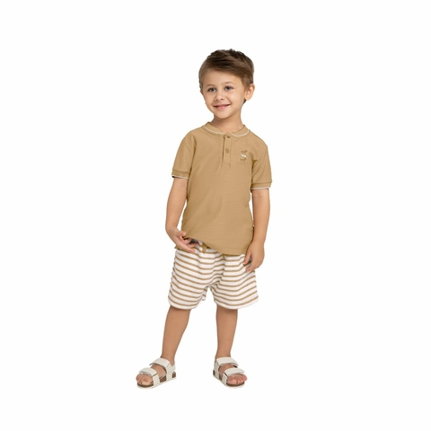 Conjunto Masculino Milon Caramelo Listrado