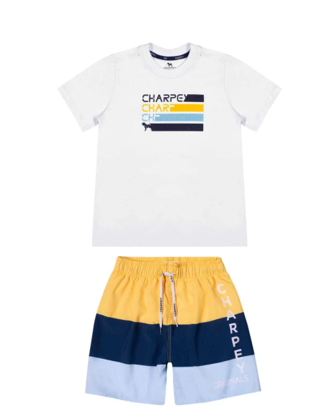 Conjunto Charpey Camiseta Manga Curta e Bermuda Em Microfibra