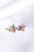 Brinco Flor Zirconia Colorida