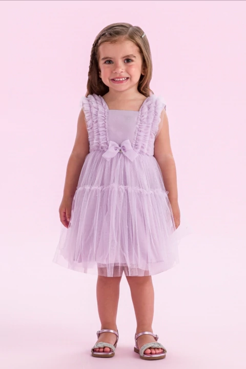 Vestido Petit Cherie Lilás Em Tule