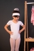 Collant Branco Ballet Manga Curta