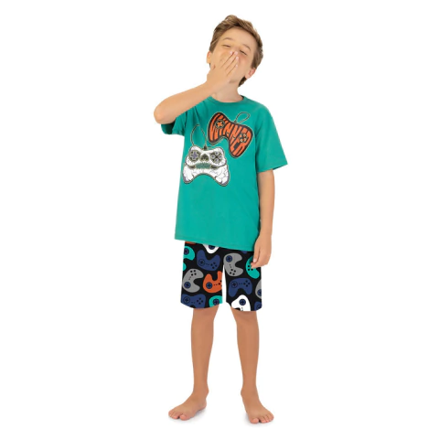 Pijama Kyly Masculino Brilha No Escuro Game