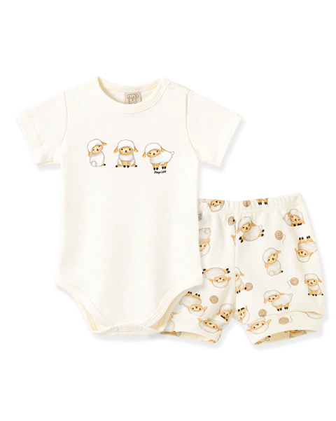 Conjunto Pingo Lele Em Suedine Unisex Ovelhinha