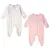 Kit enxoval bebê macacão manga longa 2 peças suedine tip top Rosa