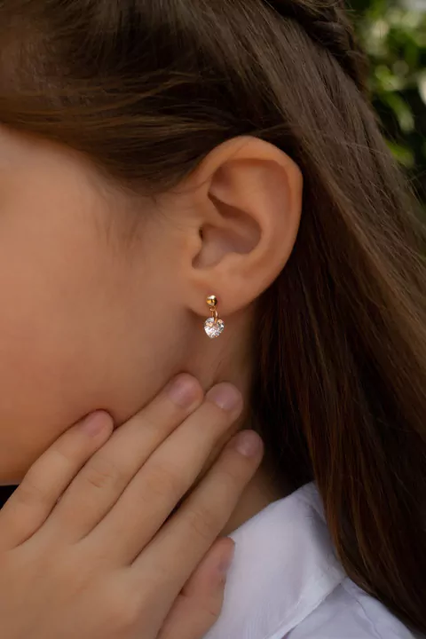 Brinco Zircônia Coração