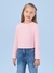Blusa Petit Cherie Rosa Estilo Corset Manga Longa