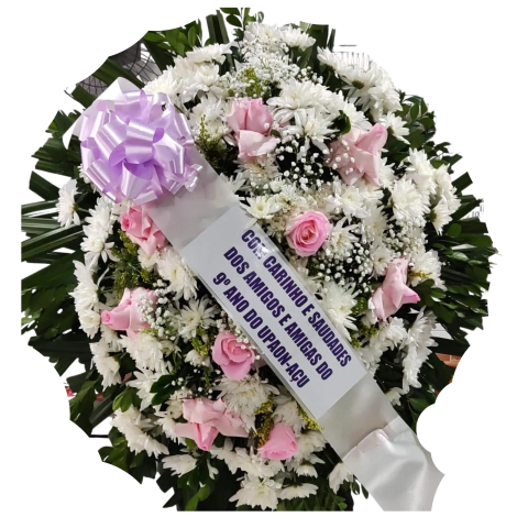 Coroa de flores com 10 rosas