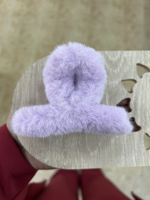 Hebilla grande lazo lavanda peludito - comprar online