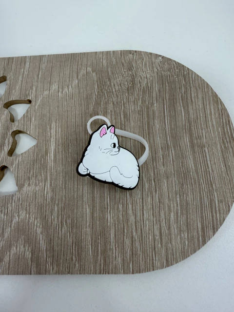 Tapa bombilla gatito blanco orejas rosas - comprar online