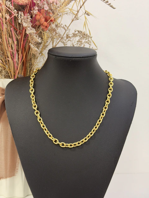 Cadena clasica 45cm en acero dorado