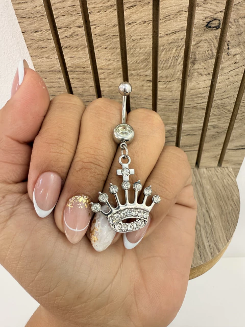 Piercing queen para ombligo en acero quirurgico - comprar online