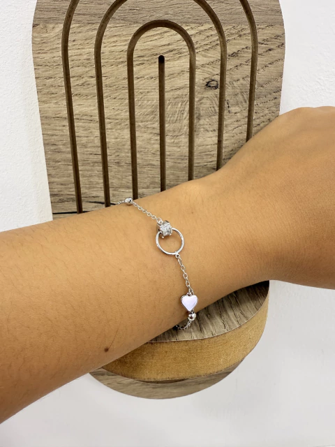 Pulsera argolla con cristal en acero dorado - comprar online