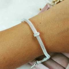Pulseira Malha com argolinha Cravejada - comprar online