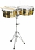 TIMBALES LP PRESTIGE BRASS 14 Y 15 CON ATRIL Y BASE PARA CENCERRO