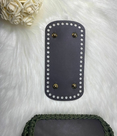 Base Couro Retangular 11x22 Preto ou Marrom com metal dourado - comprar online