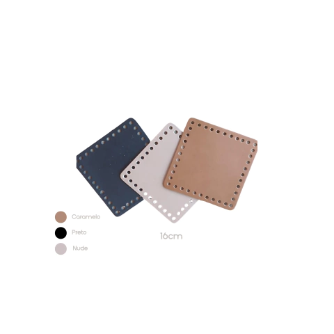 Base Quadrada Em Couro - 16cm - comprar online