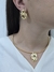 Conjunto aro folheado a ouro 18k martelado
