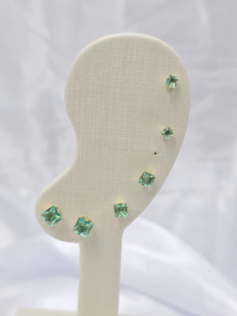 Trio brincos folheado a ouro 18k - comprar online