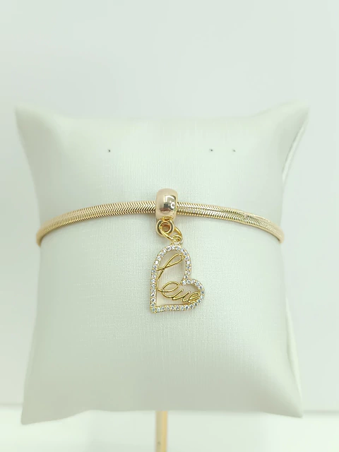 Pulseira folheada a ouro 18k coração Love - comprar online