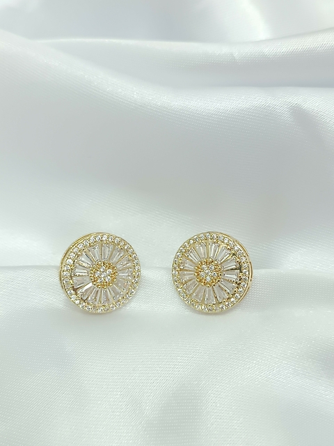 Brinco folheado a ouro 18k Pizza cristal - comprar online