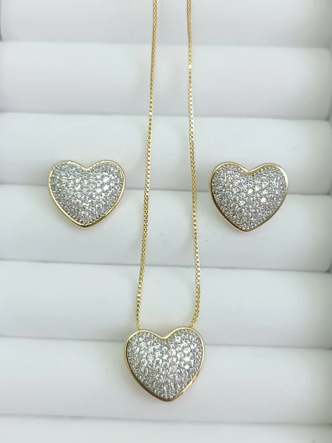 Conjunto folheado a ouro 18k bicolor