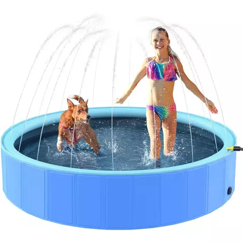Piscina Dobrável Splash Sprinkler para Crianças e Pet Antiderrapante