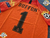 Paris Saint Germain Arquero naranja 2019. #1 Buffon. Parche UEFA Champions League