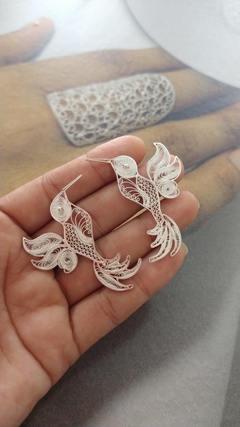 Aretes Colibrí en plata - comprar online